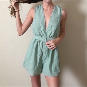 Urban Outfitters Mint green sleeveless romper